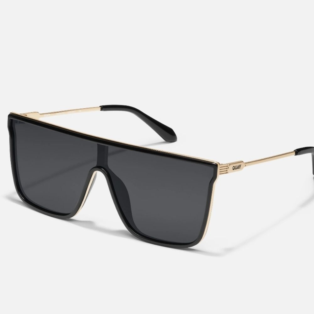Quay Australia Nightfall Remixed Polarized Shield Flat Top Sunglasses